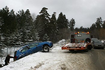 Image of car in ditch
